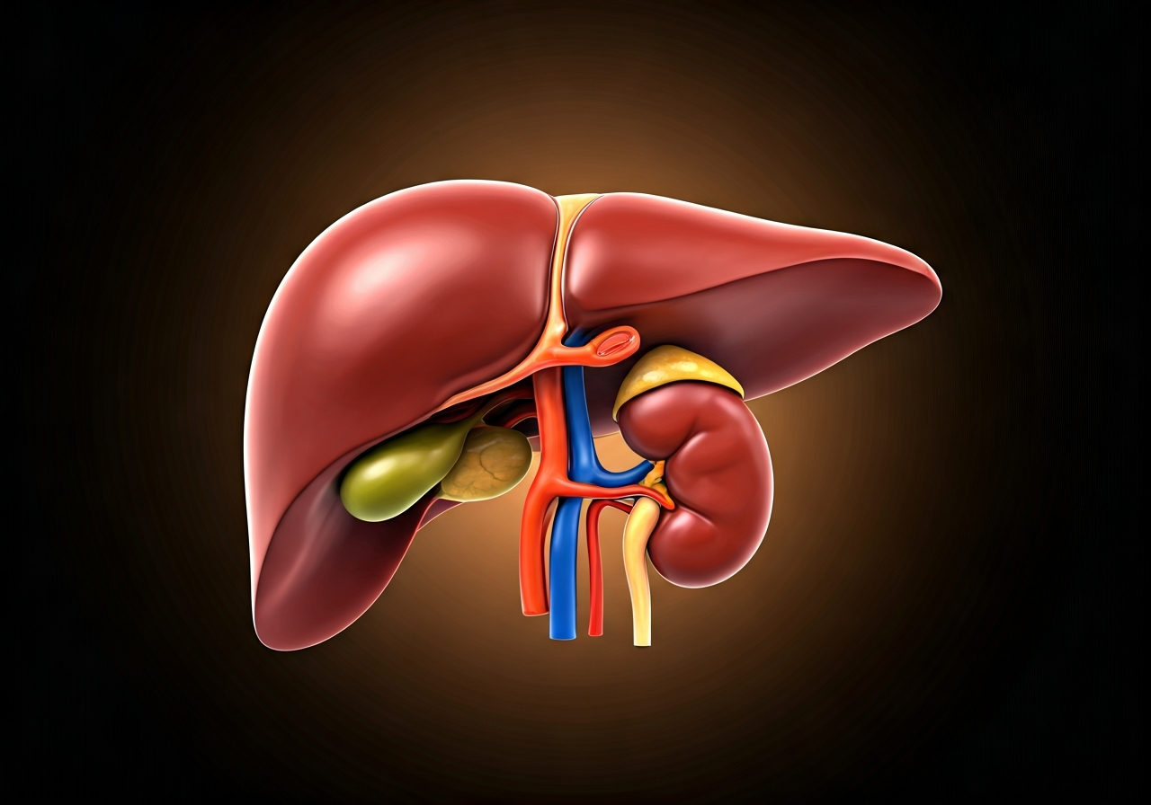 Detox Activ: Podvod, nebo zázrak? (Pravda 2026) 2 A scientific cross-section illustration of human liver and kidney anatomy, stylized with clean lines and soft ambient lighting, modern medical infographic aesthetic, high resolution, soft natural light, 85mm lens, no text, no words, no letters.