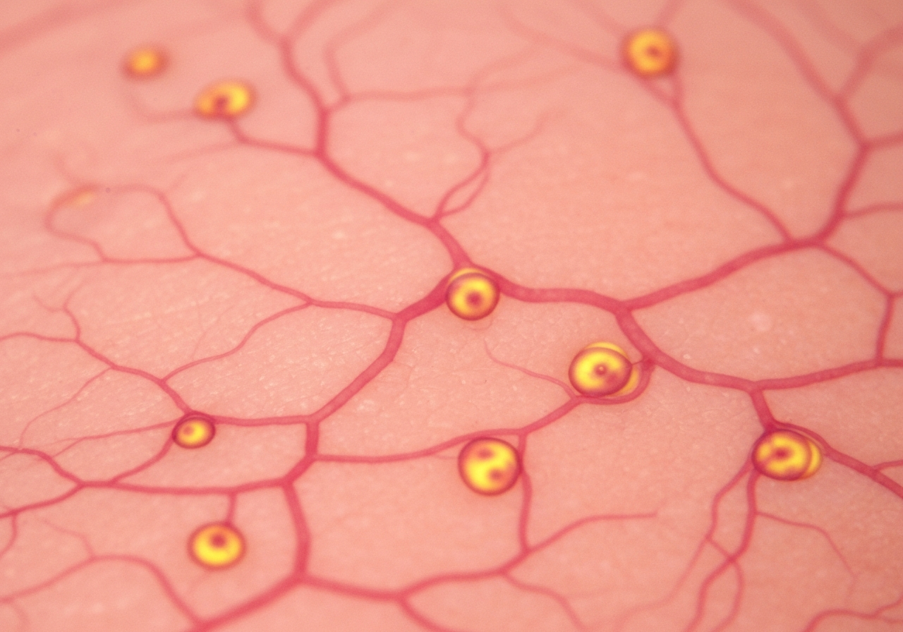 Close-up of human skin experiencing thermal shock, microscopic view of surface capillaries, scientific visualization, clean medical aesthetic, soft cinematic lighting, 85mm lens, high resolution, no text, no words, no letters