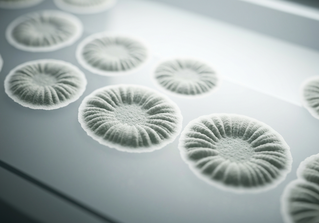 A macro microscopic view of Lactobacillus colonies, vibrant cellular structure, scientific laboratory setting, clean aesthetic, soft clinical lighting, 85mm lens, high resolution, no text, no letters